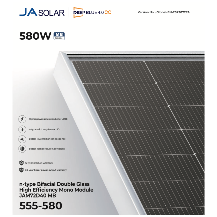 JASolar MB Series, Solar Panel Module (580kW)